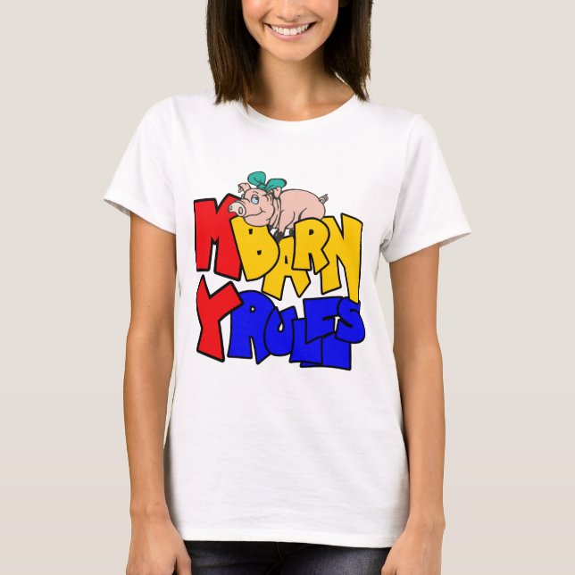 T-shirt Mon étable Mon règlement Cochon (Devant)
