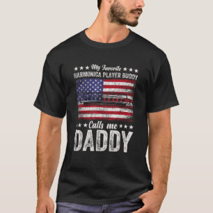 T-shirt Mon Favori Harmonica Buddy Call Me Daddy Musician