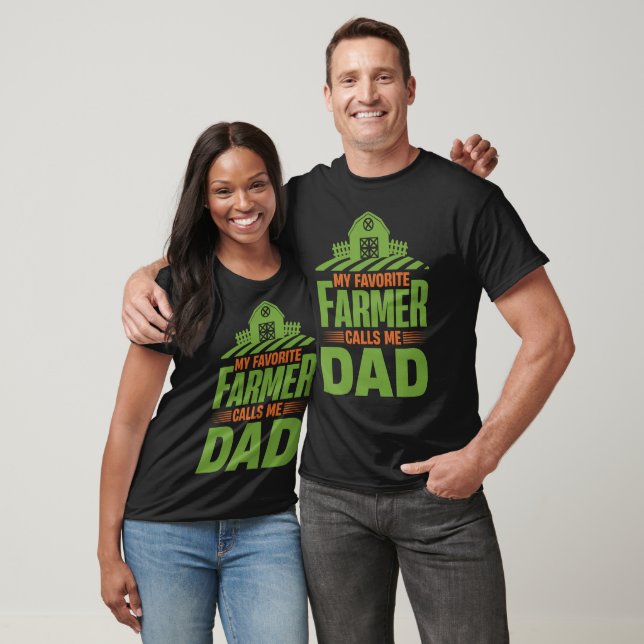 T-shirt Mon fermier préféré m'appelle papa - Col Fête des  (Unisexe)