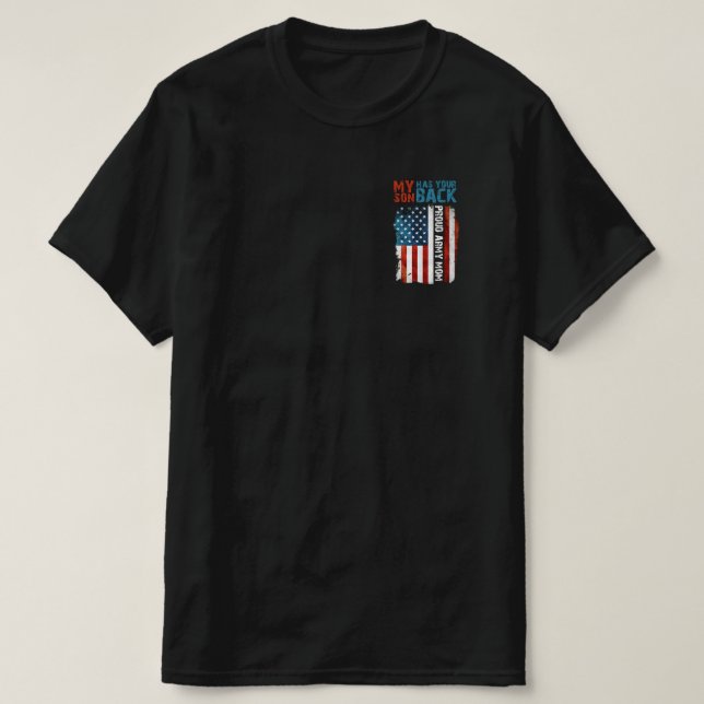 T-shirt Mon Fils A Ton Dos Fier Maman Armée (Design devant)