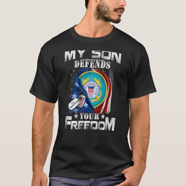 T-shirt Mon Fils Défend Votre Liberté Garde Côtière Papa C (Devant)
