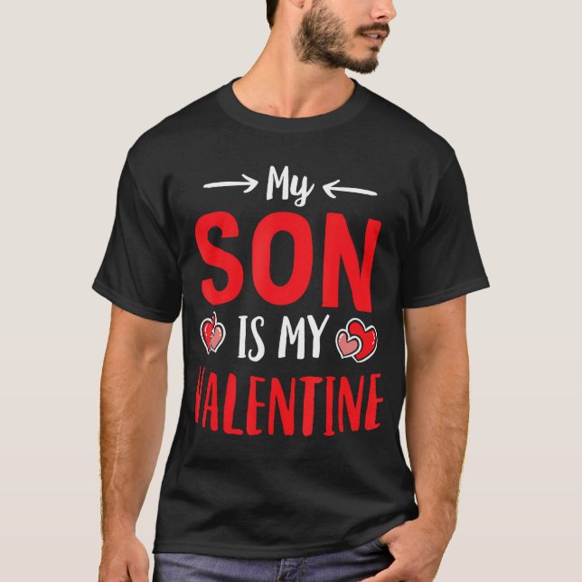 T-shirt Mon Fils Est Ma Valentine Mère Mignonne Garçon Mam (Devant)