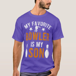 T-shirt Mon fils joue au bowling Papa d'un joueur de bowli