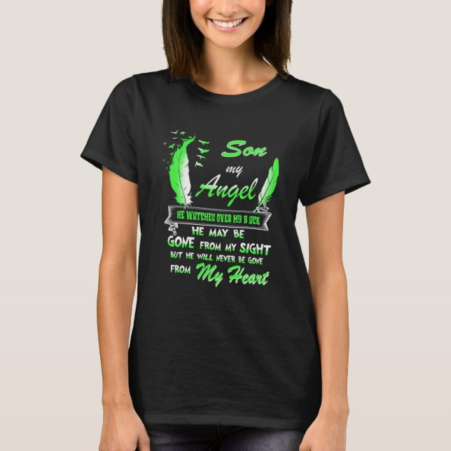 T-shirt Mon Fils Mon Ange Gardien Il Ne Sera Jamais Parti  (Devant)