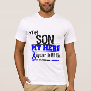T-shirt Mon fils, mon cancer du colon de héros