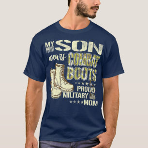 T-shirt Mon Fils Porte Des Bottes De Combat Fière Maman Mi