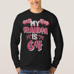 T-shirt Mon Grand-Père A 64 Ans Grampa 64ème Anniversaire