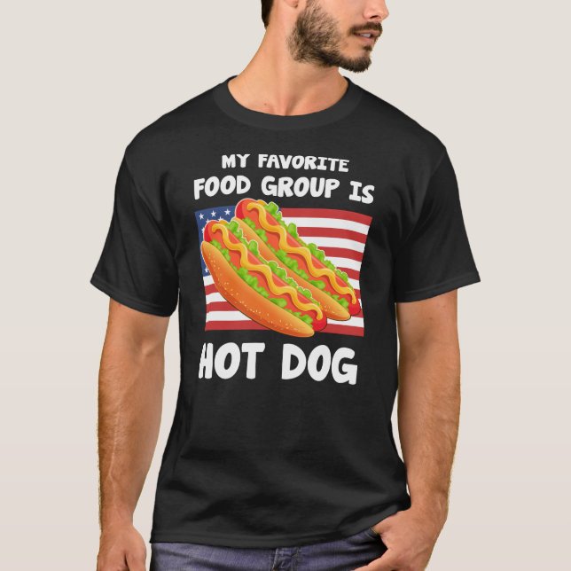 T-shirt Mon Groupe Alimentaire Préféré Est Chiens Chauds D (Devant)