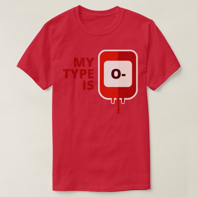 T-shirt Mon groupe sanguin est O Négatif (Design devant)
