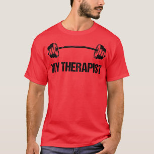 T-shirt Mon herapiste (Barbell) Drôle Exercice Poids Lifti