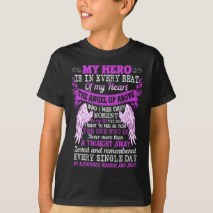 T-shirt Mon héros est Coeur Ange Pensée Le Guerrier d'Alzh