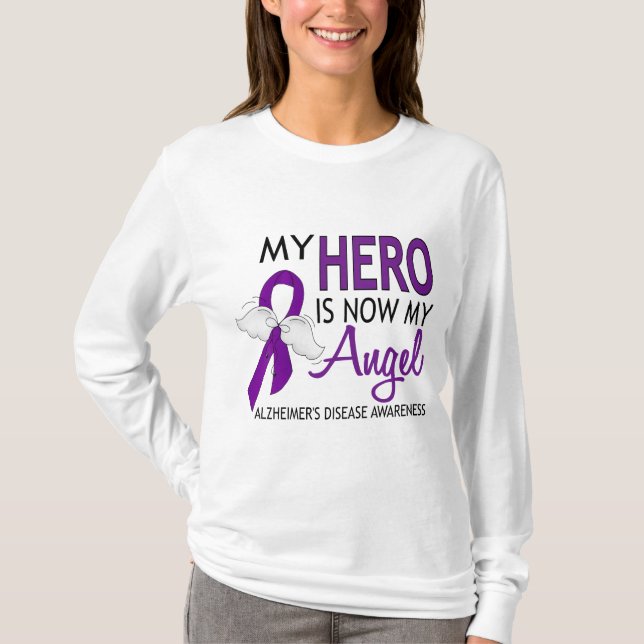 T-shirt Mon héros est ma maladie d'Alzheimer d'ange (Devant)