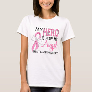 T-shirt Mon héros est maintenant mon ange cancer du sein