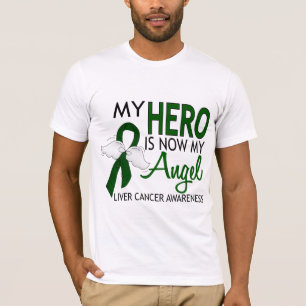 T-shirt Mon héros est mon Cancer de foie d'ange