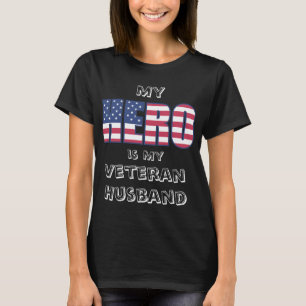 T-shirt Mon héros est mon mari de vétéran avec le texte
