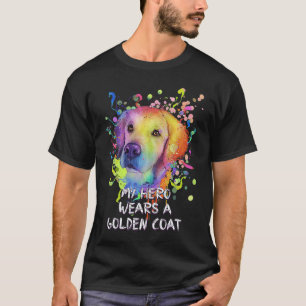 T-shirt Mon héros porte un manteau doré Golden Retriever