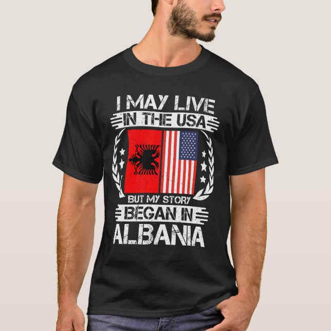 T-shirt Mon Histoire Commence En Albanie (Devant)