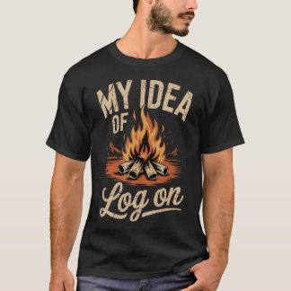 T-shirt Mon idée de feu de camp de camping en plein air Bo