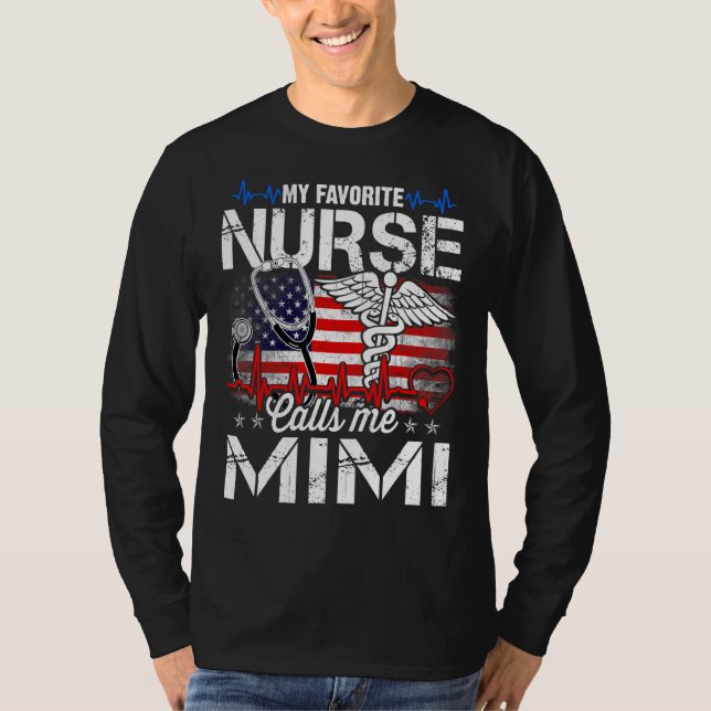 T-shirt Mon Infirmière Favorite M'Appelle Mimi Retro Infir (Devant)