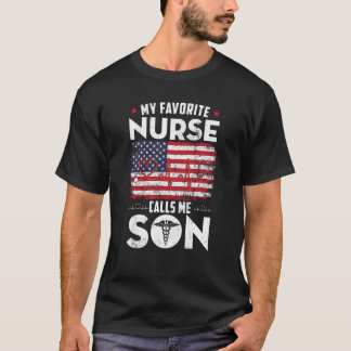 T-shirt Mon Infirmière Préférée M'Appelle Fils American Fl
