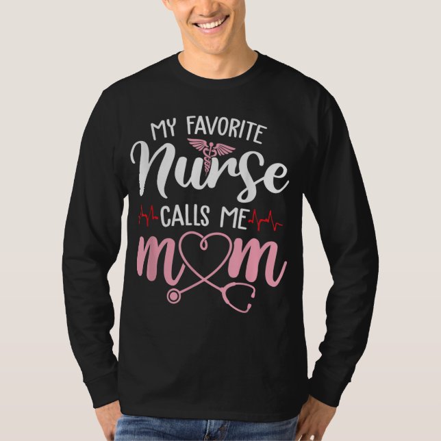 T-shirt Mon Infirmière Préférée M'Appelle Maman Fleurs Mig (Devant)