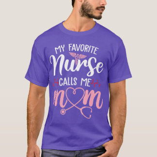 T-shirt Mon Infirmière Préférée M'Appelle Maman Fleurs Mig