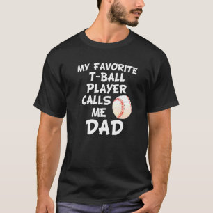 T-shirt Mon Joueur De Balle Favori M'Appelle Papa Pour Hom