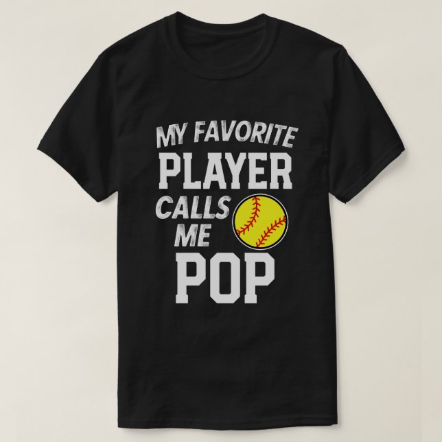 T-shirt Mon joueur de base-ball préféré m'appelle cadeau (Design devant)