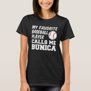 T-shirt Mon Joueur De Baseball Préféré M'Appelle Bunica Ro