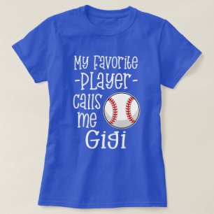 T-shirt Mon joueur de baseball préféré m'appelle cadeau