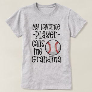 T-shirt Mon joueur de baseball préféré m'appelle cadeau