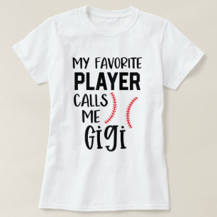 T-shirt Mon joueur de baseball préféré m'appelle cadeau de
