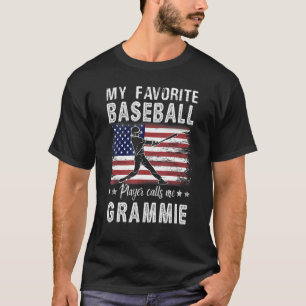 T-shirt Mon Joueur De Baseball Préféré M'Appelle Grammie A