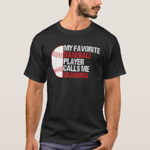 T-shirt Mon Joueur De Baseball Préféré M'Appelle Grandma G