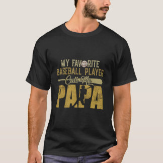 T-shirt Mon Joueur de Baseball Préféré M'appelle Papa