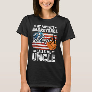 T-shirt Mon Joueur de Basket-ball Préféré M'appelle Oncle