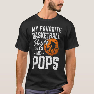 T-shirt Mon Joueur De Basket Favori M'Appelle Des Pops