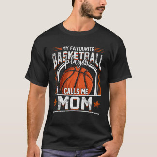 T-shirt Mon Joueur De Basket Favori M'Appelle Maman Basket