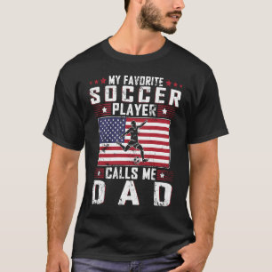 T-shirt Mon Joueur De Football Favori M'Appelle Papa Fête