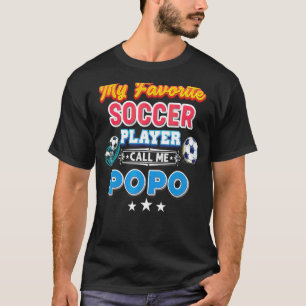 T-shirt Mon joueur de football favori m'appelle Popo père