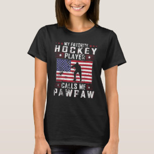 T-shirt Mon Joueur De Hockey Favori M'appelle Pawpaw Fat