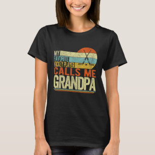 T-shirt Mon Joueur De Hockey Favori M'Appelle Pères Grand-