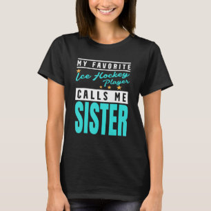 T-shirt Mon Joueur De Hockey Sur Glace Préféré M'Appelle S