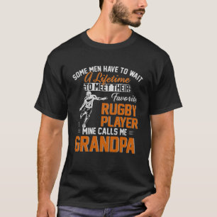 T-shirt Mon Joueur De Rugby Favori M'Appelle Grand-Père Po