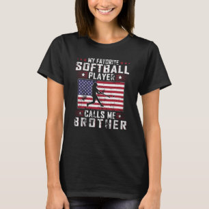 T-shirt Mon Joueur De Softball Favori M'Appelle Frère Fath