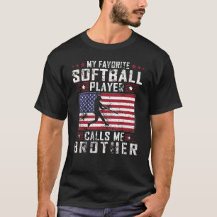 T-shirt Mon Joueur De Softball Favori M'Appelle Frère Fath
