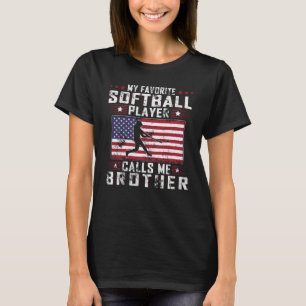T-shirt Mon Joueur De Softball Favori M'Appelle Frère Fath