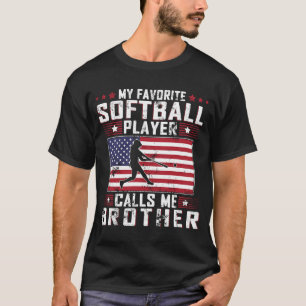 T-shirt Mon Joueur De Softball Favori M'Appelle Frère Fath