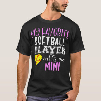 T-shirt Mon Joueur de Softball Préféré M'appelle