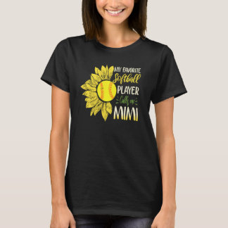 T-shirt Mon Joueur De Softball Préféré M'Appelle Mimi Sunf
